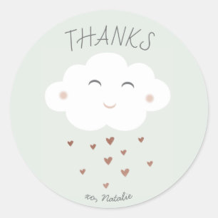 Schattige cloud baby shower dank u sticker