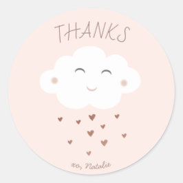 Schattige cloud baby shower dank u sticker