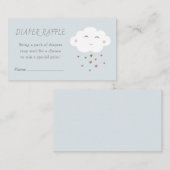 Schattige Cloud Baby shower Sprinkle Luier Raffle Informatiekaartje (Voorkant / Achterkant)