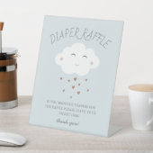 Schattige Cloud Baby shower Sprinkle Luier Raffle Reclamebord Met Voetstuk (Insitu)