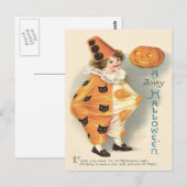Schattige Clown Jack O Lantern Pompoen Briefkaart (Voorkant / Achterkant)