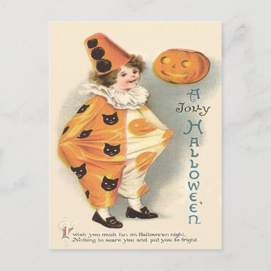 Schattige Clown Jack O Lantern Pompoen Briefkaart (Voorkant)