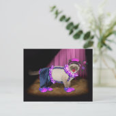 Schattige Clown Kitty Briefkaart (Staand voorkant)