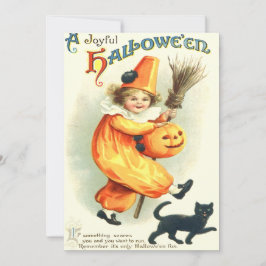 Schattige clown zwarte kat Jack O Lantern