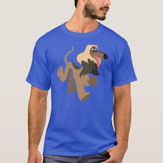 Schattige clownish Cartoon Afghan Hound T-shirt (Voorkant)