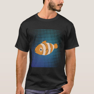 Schattige Clownvis Halftoon Abstracte Achtergrond T-shirt