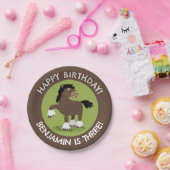 Schattige Clydesdale paard gepersonaliseerde verja Papieren Bordje (Feest)