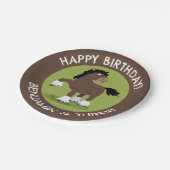 Schattige Clydesdale paard gepersonaliseerde verja Papieren Bordje (Gekanteld)