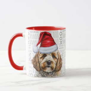 Schattige Cockapoo en Woof Art Christmas Mok