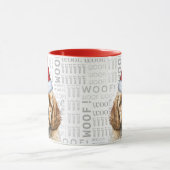 Schattige Cockapoo en Woof Art Christmas Mok (Midden)