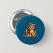 Schattige cockapoo hond cinco de mayo hoed cactus ronde button 5,7 cm (Voorkant /achterkant)
