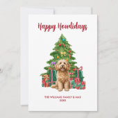 Schattige Cockapoo-hondenfamilie met Kerstmis Feestdagenkaart (Voorkant)