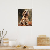 Schattige Cocker Spaniel Dog Art Print Poster (Keuken)