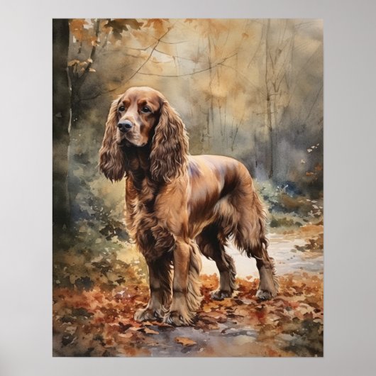 Schattige Cocker Spaniel Dog Art Print Poster (Voorkant)