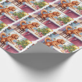 Schattige Cocker Spaniel Gemberkoek Bakken Kerstmi Cadeaupapier (Hoek)