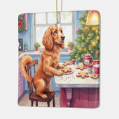 Schattige Cocker Spaniel Gemberkoek Bakken Kerstmi Keramisch Ornament (Links)