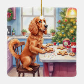 Schattige Cocker Spaniel Gemberkoek Bakken Kerstmi Keramisch Ornament (Achterkant)