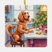 Schattige Cocker Spaniel Gemberkoek Bakken Kerstmi Keramisch Ornament (Voorkant)