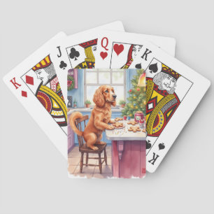 Schattige Cocker Spaniel Gemberkoek Bakken Kerstmi Pokerkaarten