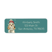 Schattige Cocker Spaniel Kerst Retouradres  Etiket (Voorkant)