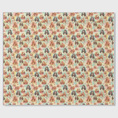 Schattige Cocker Spaniel Naadloos Patroon Cadeaupapier (Vlak)