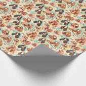 Schattige  Cocker Spaniel Naadloos Patroon Cadeaupapier (Hoek)