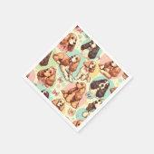 Schattige  Cocker Spaniel Naadloos Patroon Servet (Hoek)