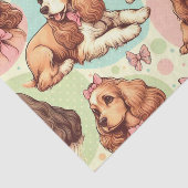 Schattige  Cocker Spaniel Naadloos Patroon Tissuepapier (Detail)