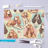 Schattige  Cocker Spaniel Naadloos Patroon Tissuepapier (Craft)