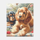 Schattige Cocker Spaniel schilderij Fleece Deken (Voorkant)