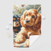 Schattige Cocker Spaniel schilderij Golfhanddoek (Insitu)