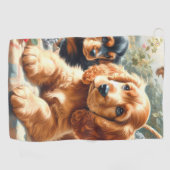 Schattige Cocker Spaniel schilderij Golfhanddoek (Horizontaal)