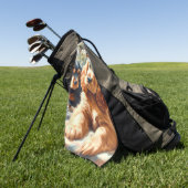 Schattige Cocker Spaniel schilderij Golfhanddoek (Groen)
