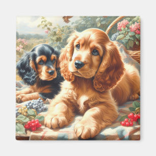 Schattige Cocker Spaniel schilderij Magneet