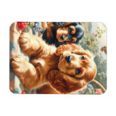 Schattige Cocker Spaniel schilderij Magneet (Horizontaal)