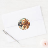 Schattige Cocker Spaniel schilderij Ronde Sticker (Envelop)
