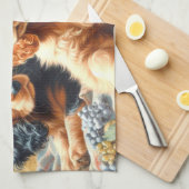 Schattige Cocker Spaniel schilderij Theedoek (Quarter Fold)