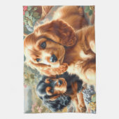 Schattige Cocker Spaniel schilderij Theedoek (Verticaal)