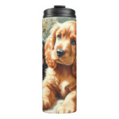Schattige Cocker Spaniel schilderij Thermosbeker (Voorkant)