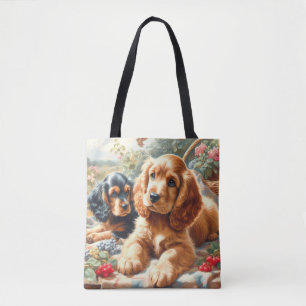 Schattige Cocker Spaniel schilderij Tote Bag