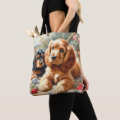 Schattige Cocker Spaniel schilderij Tote Bag (Dichtbij)