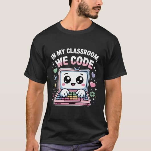 Schattige codeerleraar – Kawaii informatica T-shirt (Voorkant)