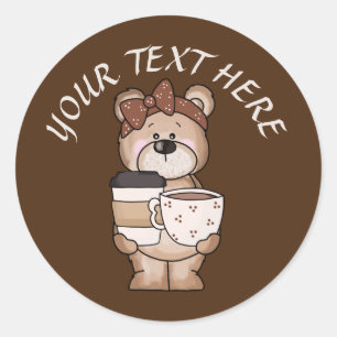 Schattige Coffee beer Bericht toevoegen Ronde Sticker