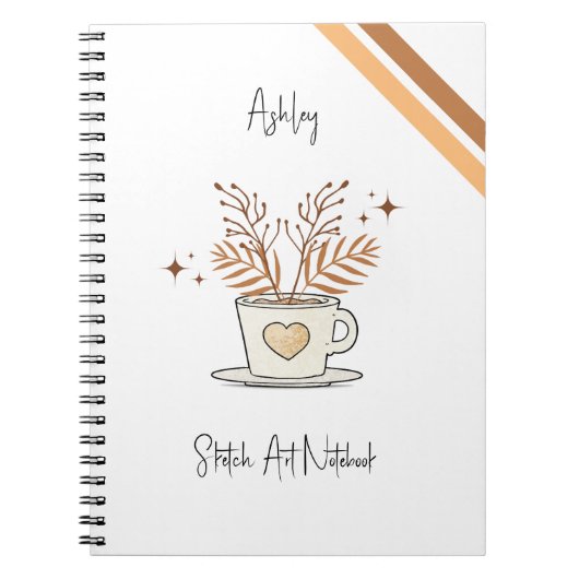 Schattige Coffee Sketch Art Notitieboek (Voorkant)
