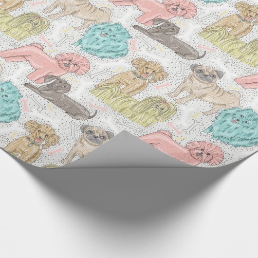 Schattige  cogieën voor Hondenliefhebbers Cadeaupapier (Hoek)