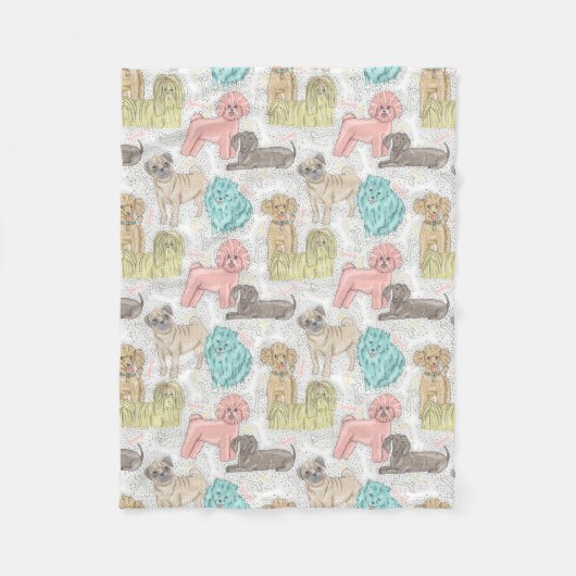 Schattige  cogieën voor Hondenliefhebbers Fleece Deken (Voorkant)