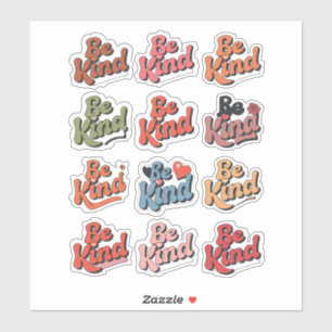 Schattige collectie van kleurrijke Be Kind Sticker