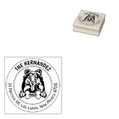 Schattige Collie Dog Retouradres Rubberstempel (Gestempeld)