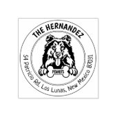 Schattige Collie Dog Retouradres Rubberstempel (Afrduk)