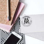 Schattige Collie Dog Retouradres Rubberstempel